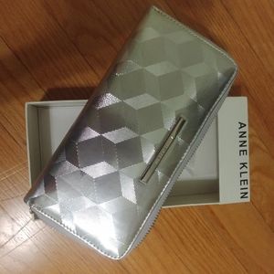 NEW Anne Klein silver wallet